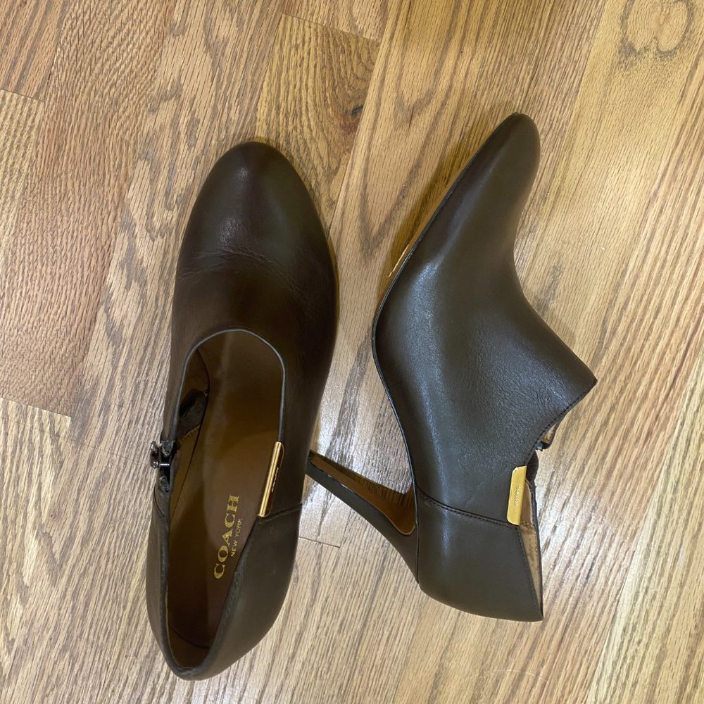 Genuine Leather Coach Ankle Boots